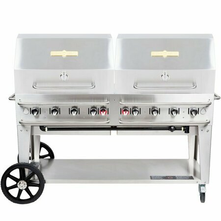 CROWN RCB-60RDP-SI-LP 60in Pro Series Outdoor Rental Grill w Single Gas Connection and Roll Dome Package 255RCB60RDSI